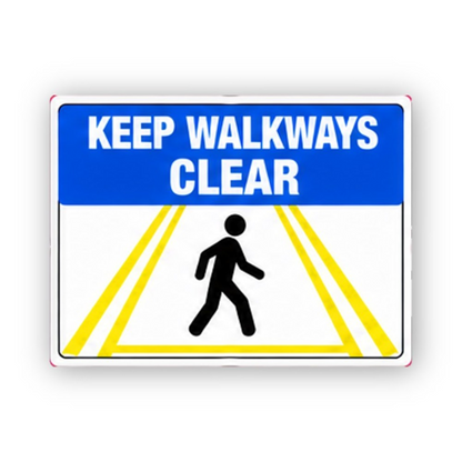 Blue Walkways Yellow Lines Figure Panel Vinyl Decal Stickers