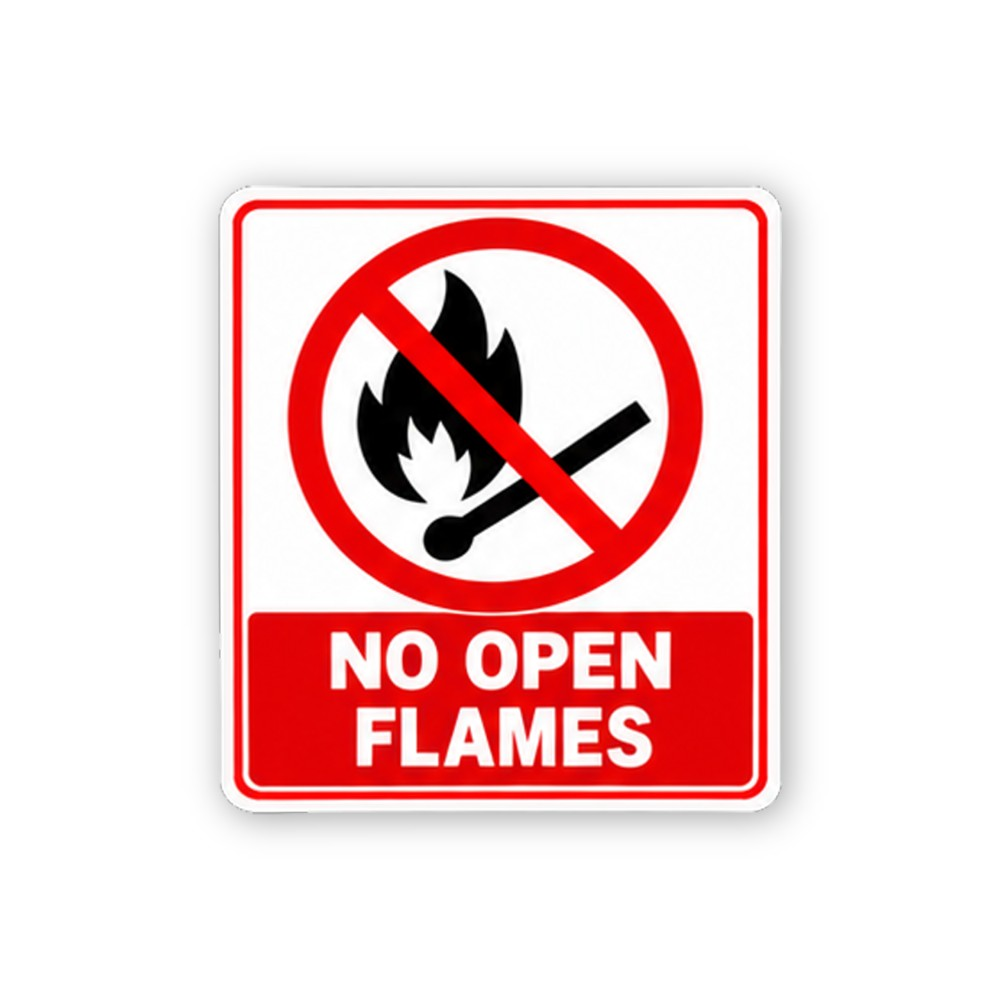 Red No Open Flames Match Portrait Vinyl Decal Stickers