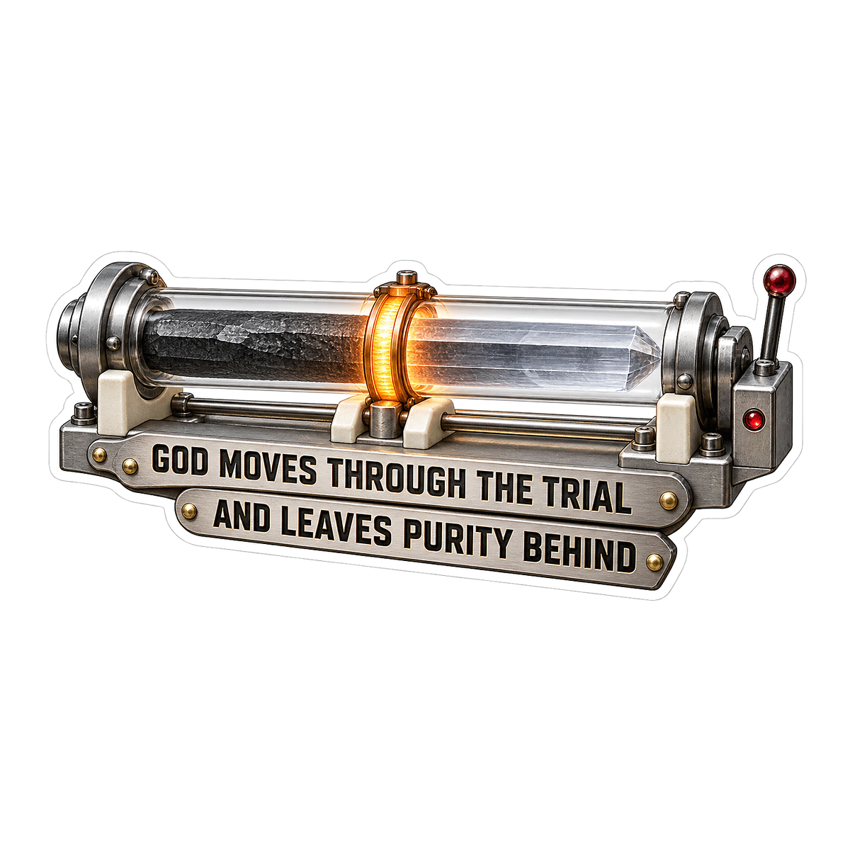 Faith Glowing Glass Tube on Metal Base Art Vinyl Decal Stickers
