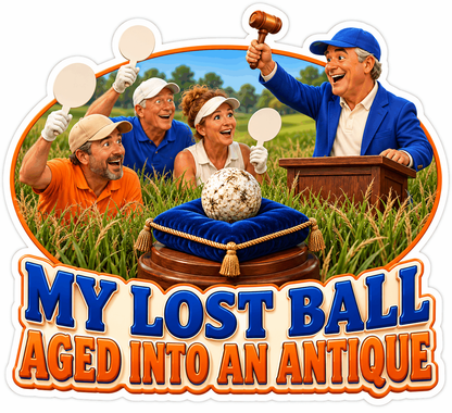 Golf Lost Ball Antique Auction Art Vinyl Decal Stickers