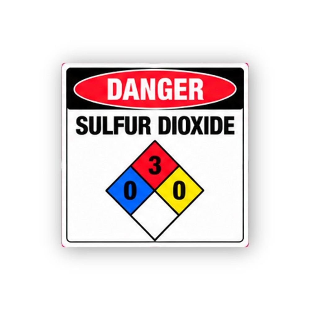 Black Danger Sulfur Dioxide Number Diamond Panel Vinyl Decal Stickers