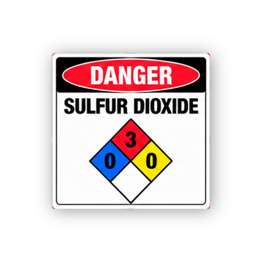 Black Danger Sulfur Dioxide Number Diamond Panel Vinyl Decal Stickers