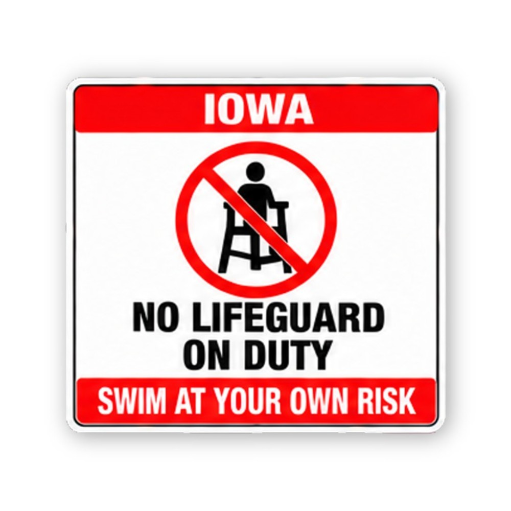 Red Iowa Crossed High Chair Figure Panel Vinyl Decal Stickers