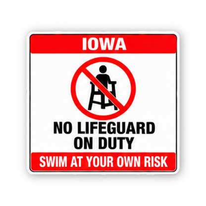 Red Iowa Crossed High Chair Figure Panel Vinyl Decal Stickers