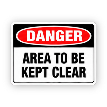 Red Area To Be Kept Clear Panel Vinyl Decal Stickers