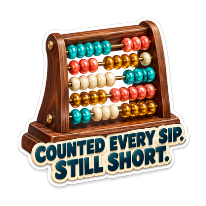 Colorful Wooden Abacus with Counted Sip Quote Vinyl Decal Stickers
