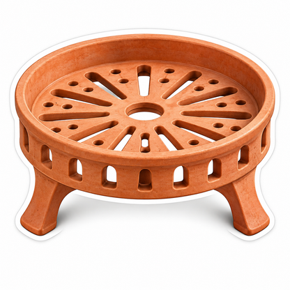 Round Terracotta Slotted Stand on Three Legs Vinyl Decal Stickers