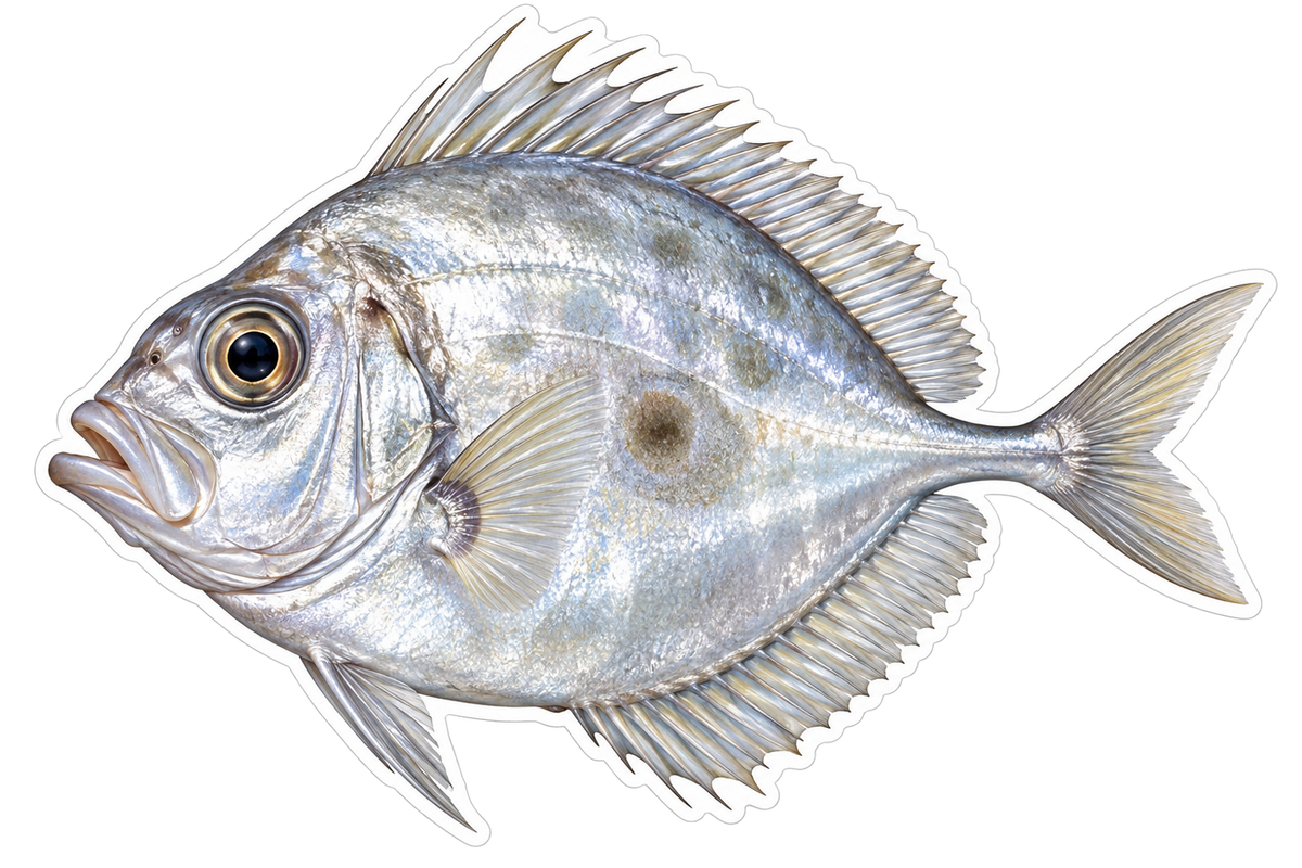 Silver Dory with Dark Side Spot Art Vinyl Decal Stickers
