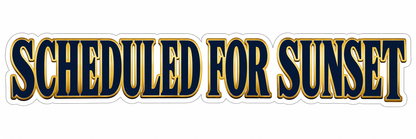 Scheduled for Sunset Navy Gold Lettering Vinyl Decal Stickers
