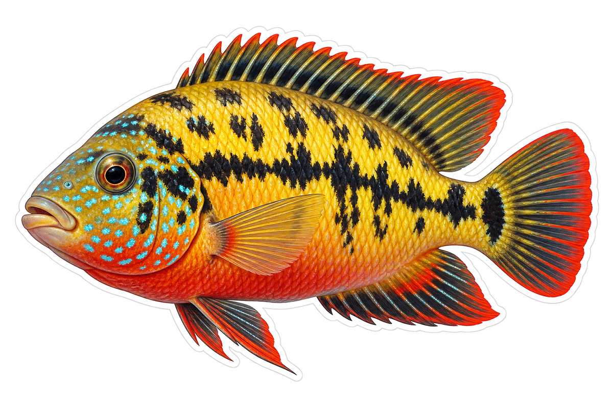 Salvini Cichlid Art Vinyl Decal Stickers