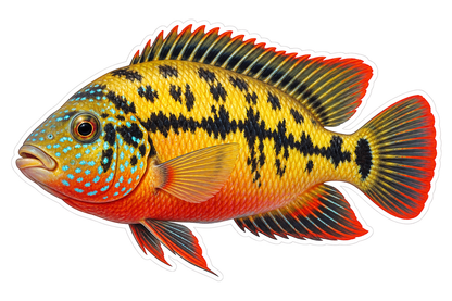 Salvini Cichlid Art Vinyl Decal Stickers
