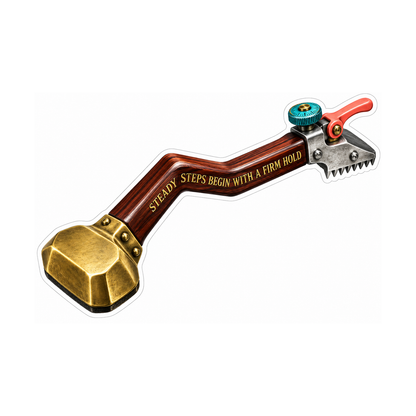 Brown Hand Tool with Gold Foot Art Vinyl Decal Stickers