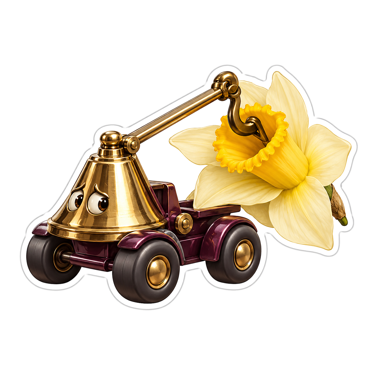 Golden Bell Daffodil Flower Car Cartoon Vinyl Decal Stickers