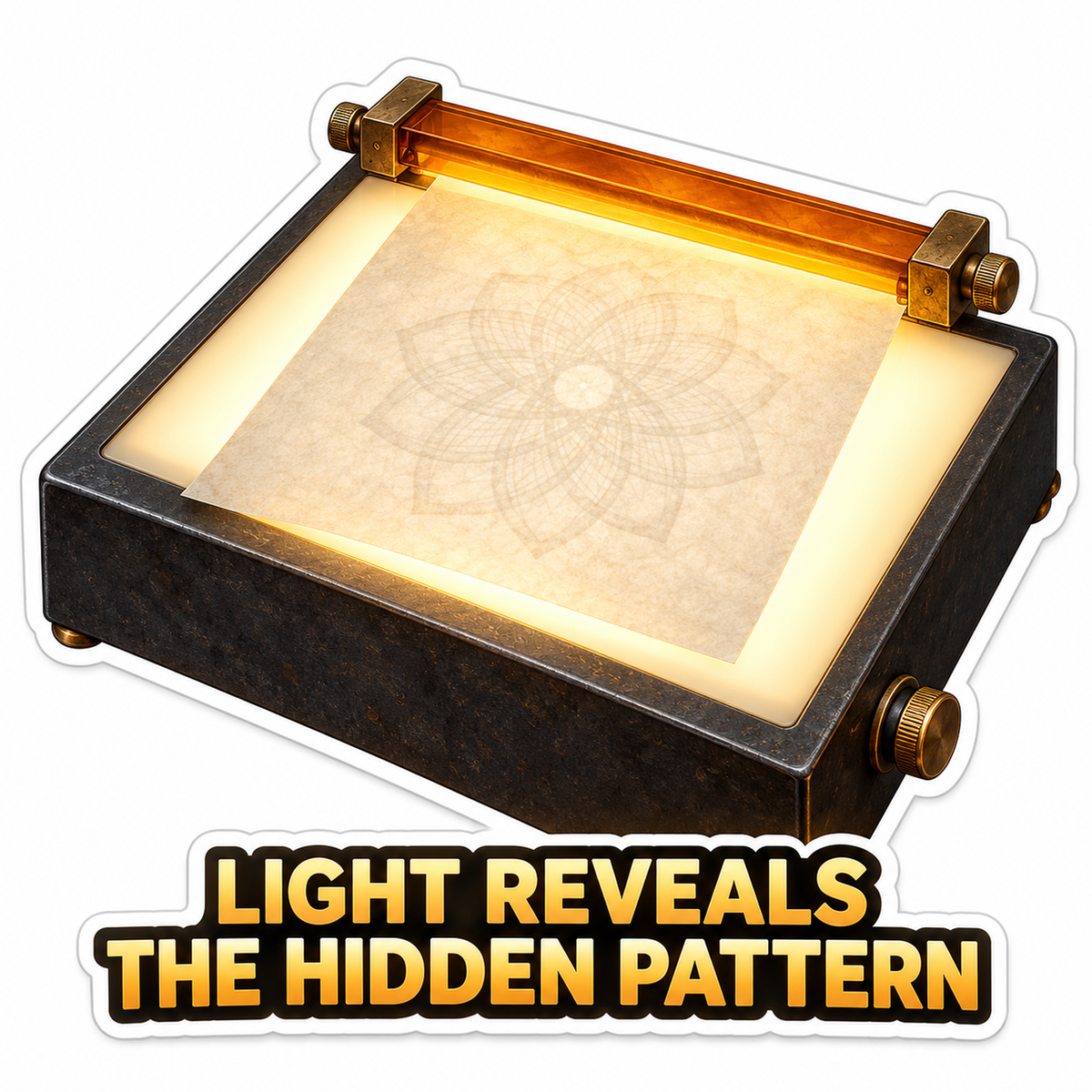 Golden Light Board with Hidden Pattern Quote Vinyl Decal Stickers