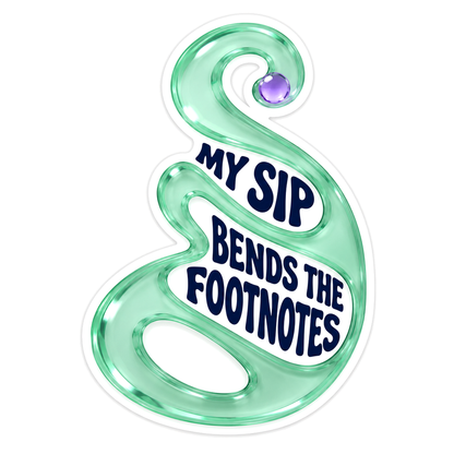 Mint Curved Drafting Template with Sip Quote Vinyl Decal Stickers