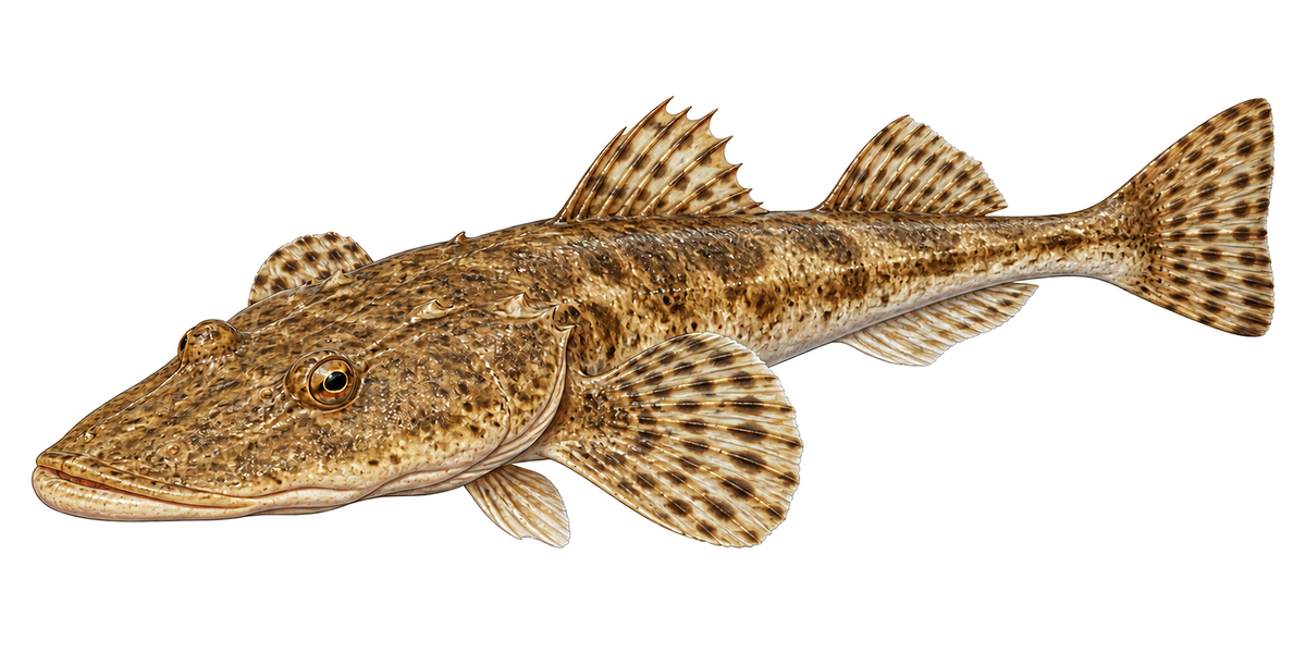 Long Head Brown Flathead Fish Vinyl Decal Stickers