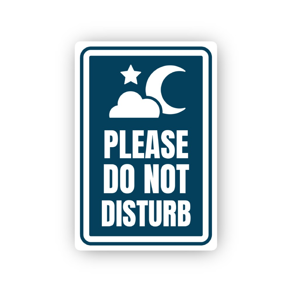 Navy Please Do Not Disturb Moon Portrait Vinyl Decal Stickers
