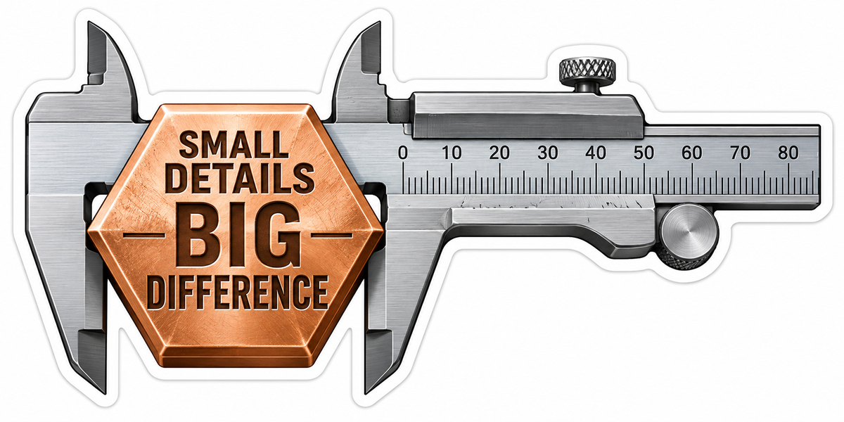 Caliper Small Details Big Difference Quote Vinyl Decal Stickers