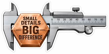 Caliper Small Details Big Difference Quote Vinyl Decal Stickers
