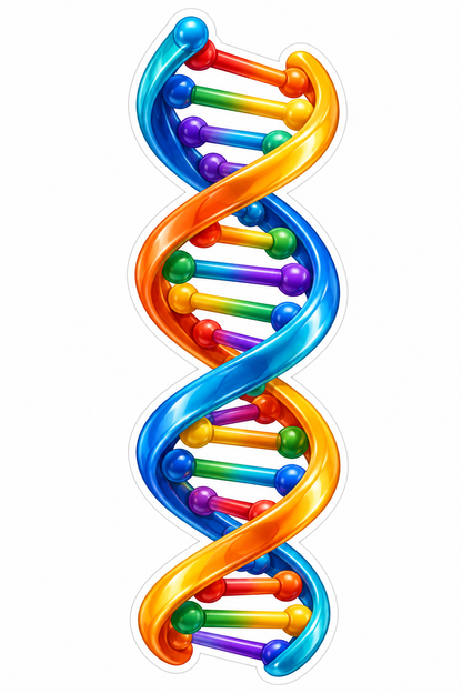 Rainbow Twisted Ladder Helix Art Vinyl Decal Stickers