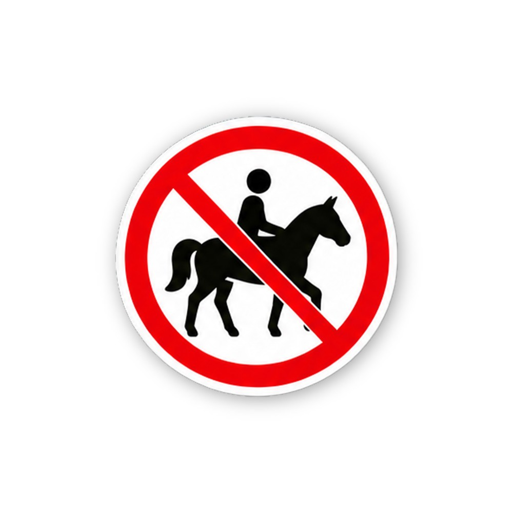Red Crossed Horse and Rider Circle Vinyl Decal Stickers