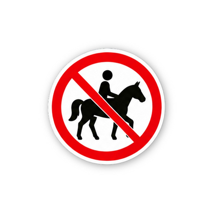 Red Crossed Horse and Rider Circle Vinyl Decal Stickers