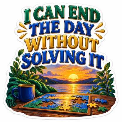 I Can End the Day Without Solving It Quote Art Vinyl Decal Stickers