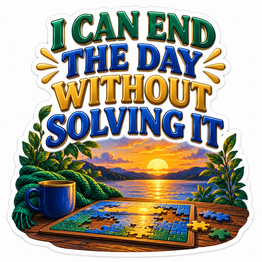 I Can End the Day Without Solving It Quote Art Vinyl Decal Stickers