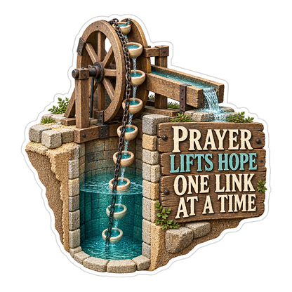 Chain Well Pump Prayer Art Vinyl Decal Stickers