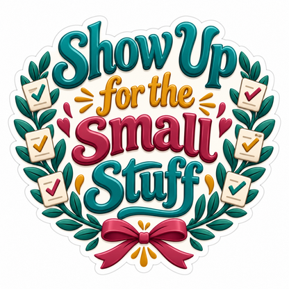 Show Up for the Small Stuff Leafy Checklist Vinyl Decal Stickers