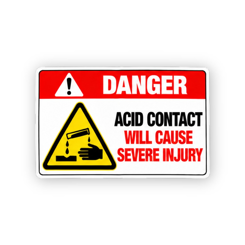 Red Acid Contact Test Tube Hand Panel Vinyl Decal Stickers