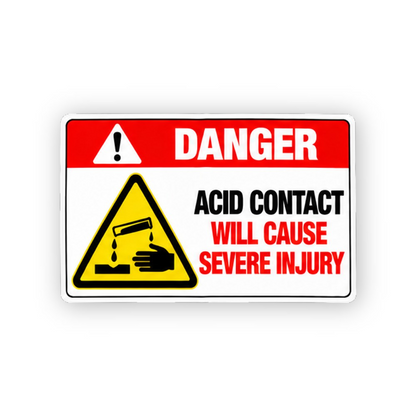Red Acid Contact Test Tube Hand Panel Vinyl Decal Stickers
