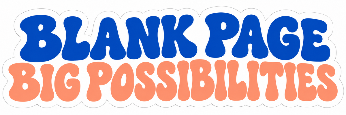 Blank Page Big Possibilities Lettering Vinyl Decal Stickers