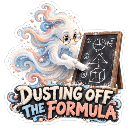 Dust Cloud Teacher beside a Math Chalkboard Vinyl Decal Stickers