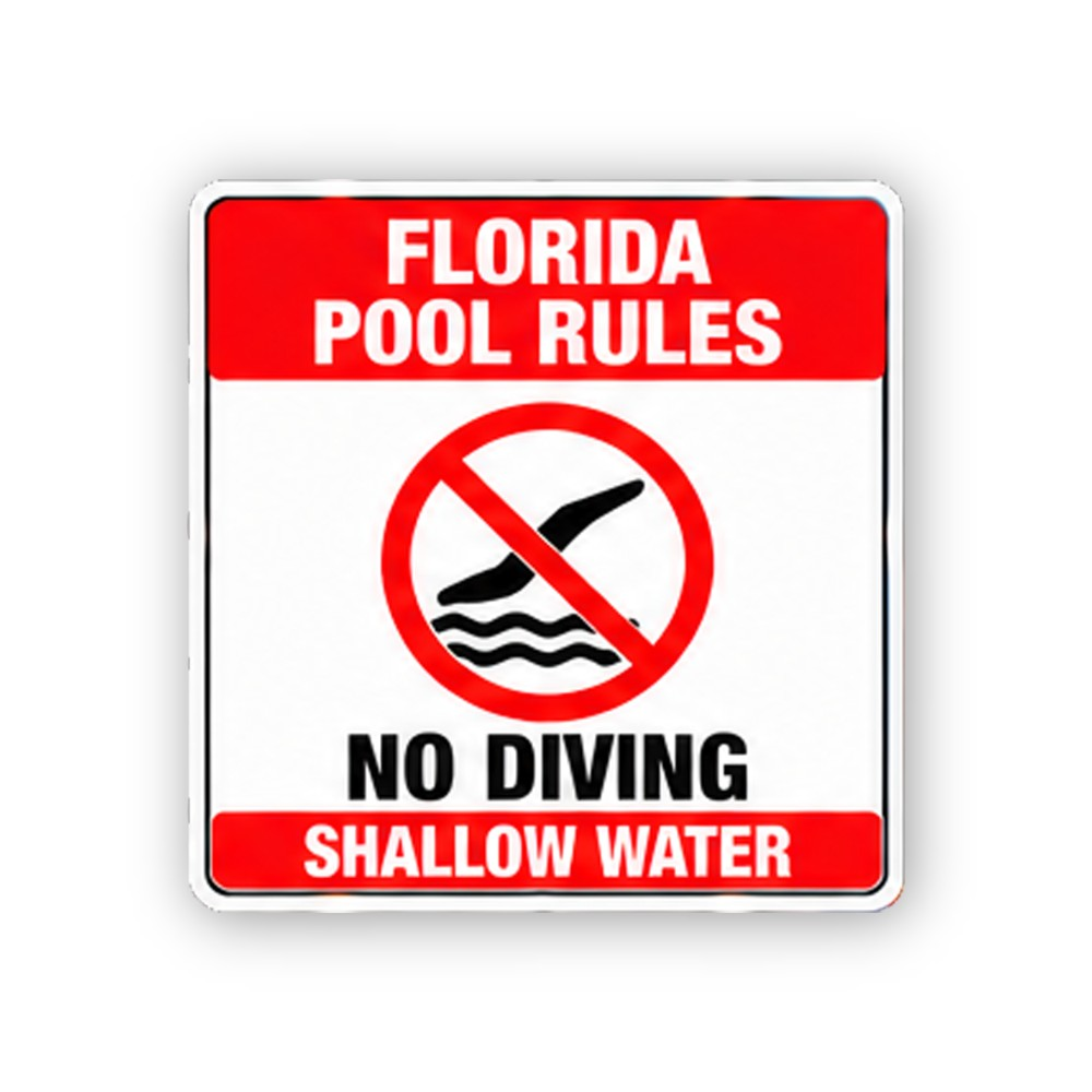 Red Florida Shallow Pool Diving Portrait Vinyl Decal Stickers