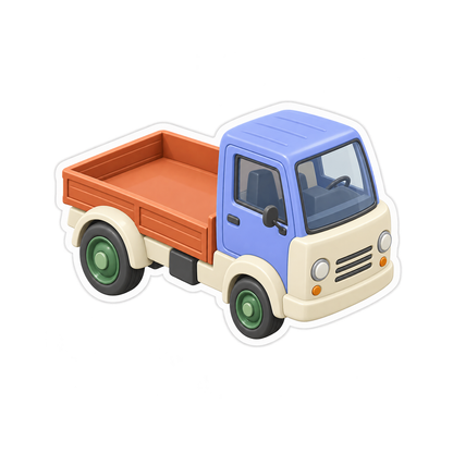 Cream Lilac Flatbed Mini Truck Art Vinyl Decal Stickers