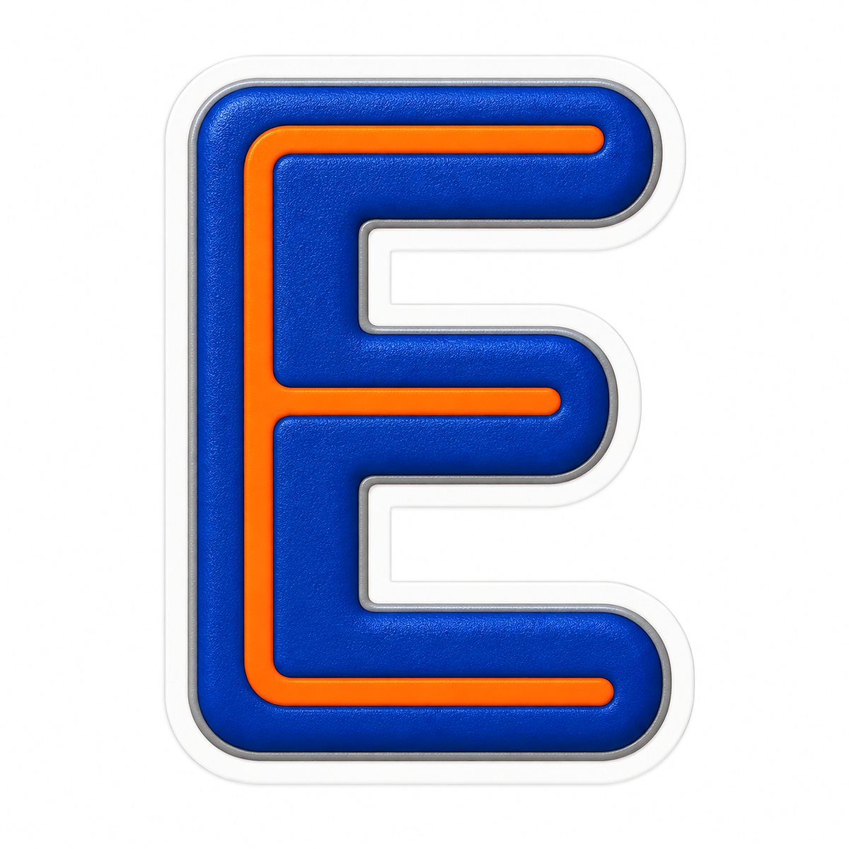 Blue Orange Line Letter E Art Vinyl Decal Stickers