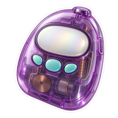 Purple Clear Recorder with Mint Buttons Vinyl Decal Stickers