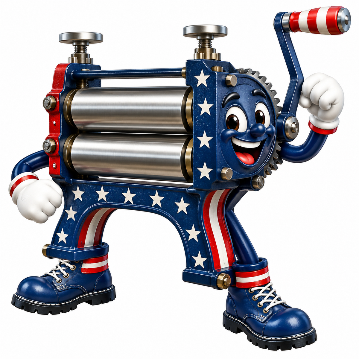 Patriotic Leather Splitter Mascot Vinyl Decal Stickers