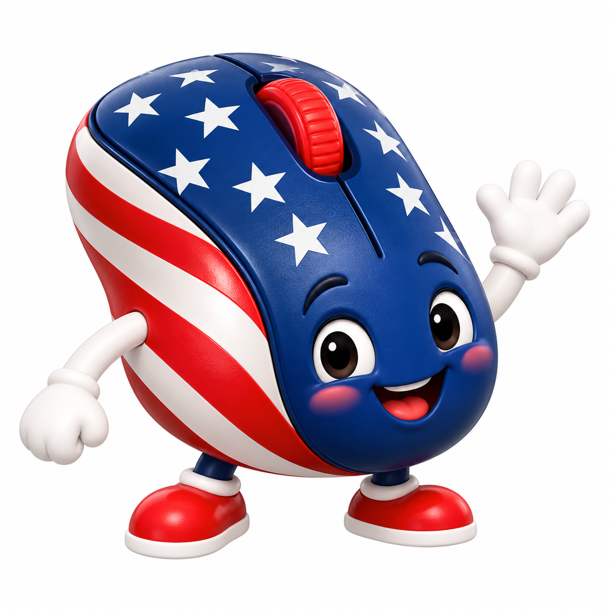 Patriotic Computer Mouse With Red Wheel Art Vinyl Decal Stickers