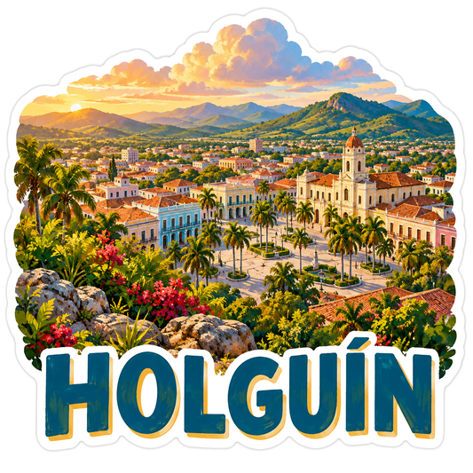 Holguin Tropical Hills and Plaza Art Vinyl Decal Stickers