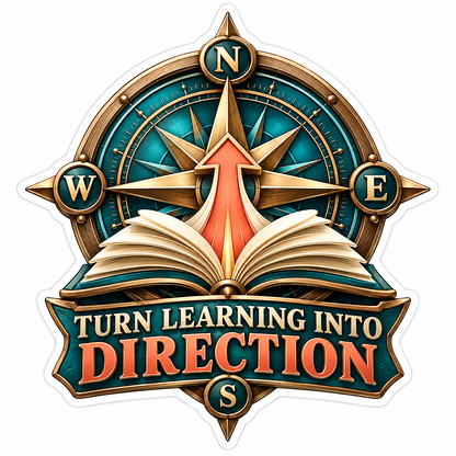 Open Book Compass Learning Direction Quote Art Vinyl Decal Stickers
