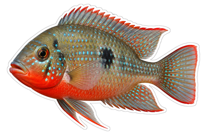 Firemouth Cichlid Art Vinyl Decal Stickers