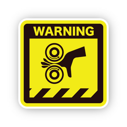 Yellow Warning Side Hand Rollers Panel Vinyl Decal Stickers