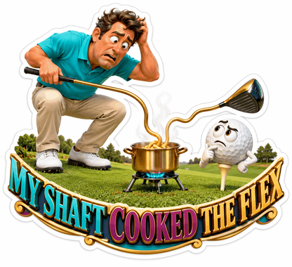 Golfer Flexible Club Shaft Cooking Pot Art Vinyl Decal Stickers