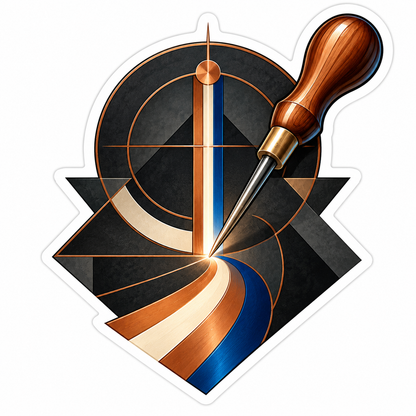 Wooden Handle Awl Geometric Beam Art Vinyl Decal Stickers