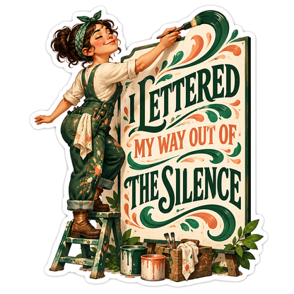 Woman Painting a Decorative Sign Vinyl Decal Stickers