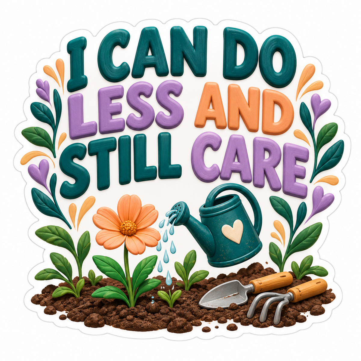 I Can Do Less And Still Care Garden Art Vinyl Decal Stickers