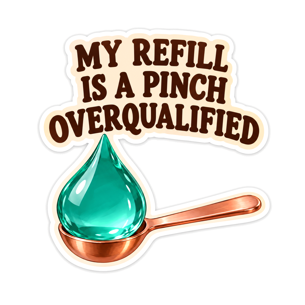 Copper Measuring Spoon with Teal Water Drop Vinyl Decal Stickers