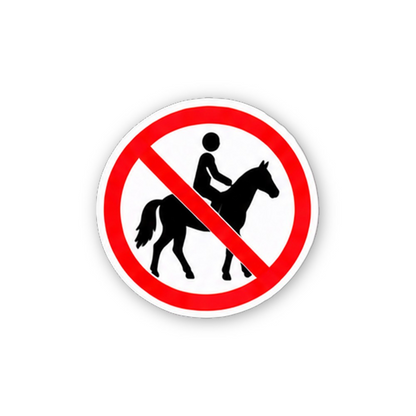 Red Crossed Horse Rider Circle Vinyl Decal Stickers